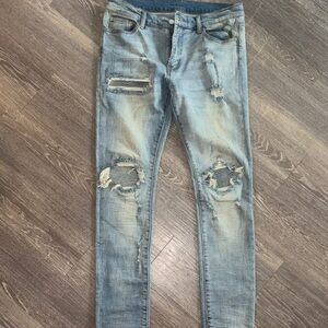 MNML Blue Skinny Distressed Jeans
